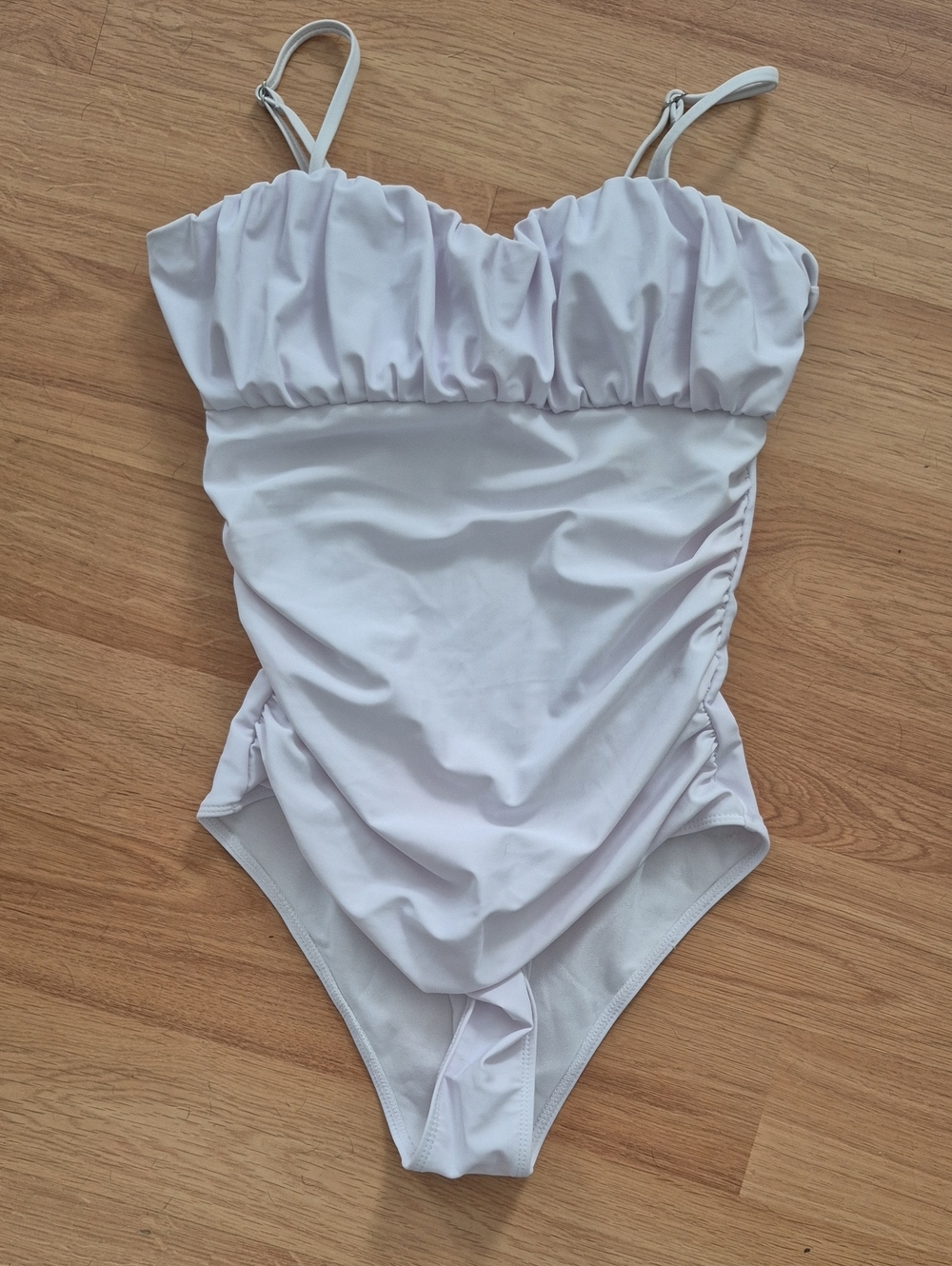 Ruched One-Piece Swimsuit in White